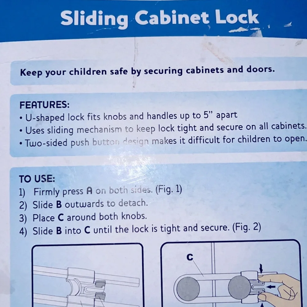 Jool Baby Sliding Cabinet Lock 4-Pack